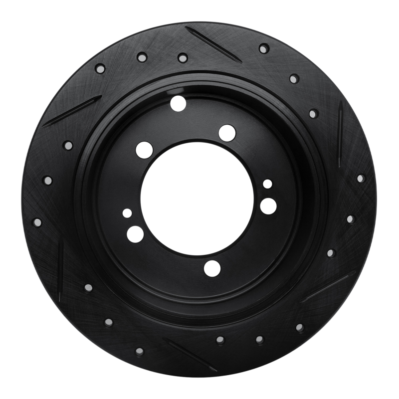 Chrysler Sebring Brake Rotor (1) - Rear Left - R1 Concepts - Drilled & Slotted - Black - `94-`07